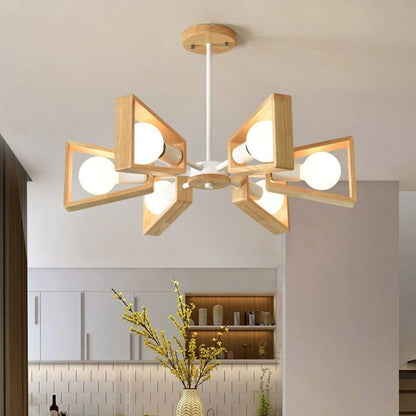 WoodHalo | Modernist Wooden Chandelier Ceiling Light