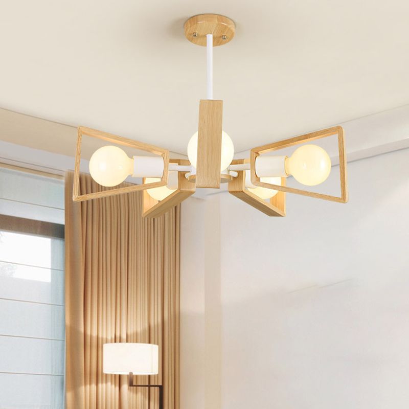 WoodHalo | Modernist Wooden Chandelier Ceiling Light