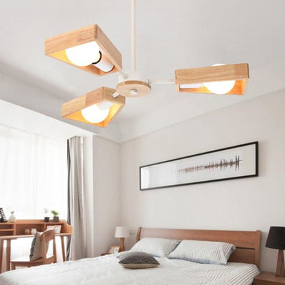 WoodHalo | Modernist Wooden Chandelier Ceiling Light