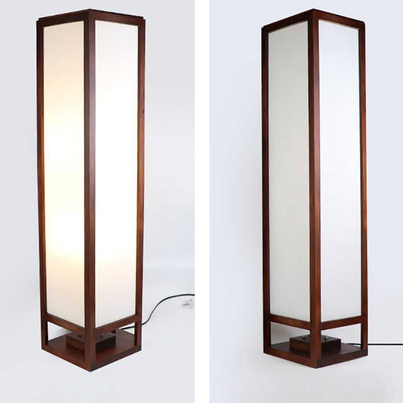 HanLume | Wooden Floor Lamp with Classic Parchment Shade