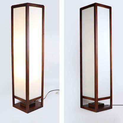 HanLume | Wooden Floor Lamp with Classic Parchment Shade