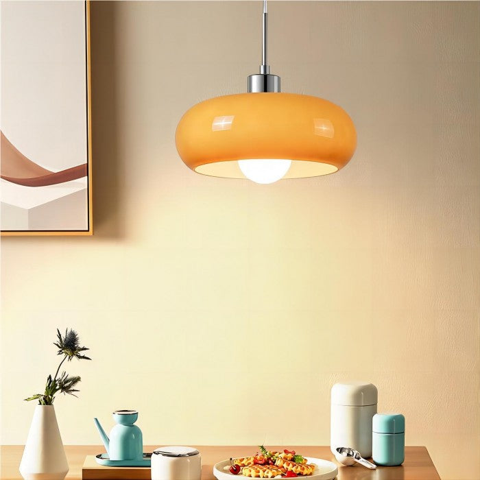 FormaGlow | Vintage Bauhaus Pendant Light with Moulded Glass Shade