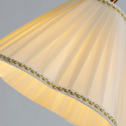 GlowLodge | Japanese Vintage Flower Solid Wood Iron Fabric 1-Light Floor Lamp