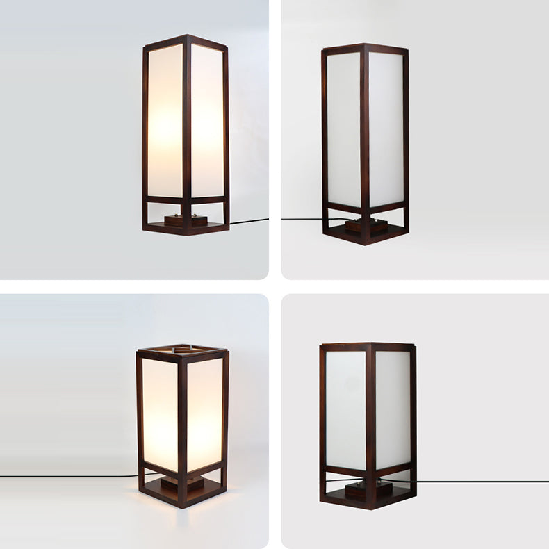 HanLume | Wooden Floor Lamp with Classic Parchment Shade