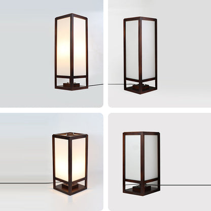 HanLume | Wooden Floor Lamp with Classic Parchment Shade