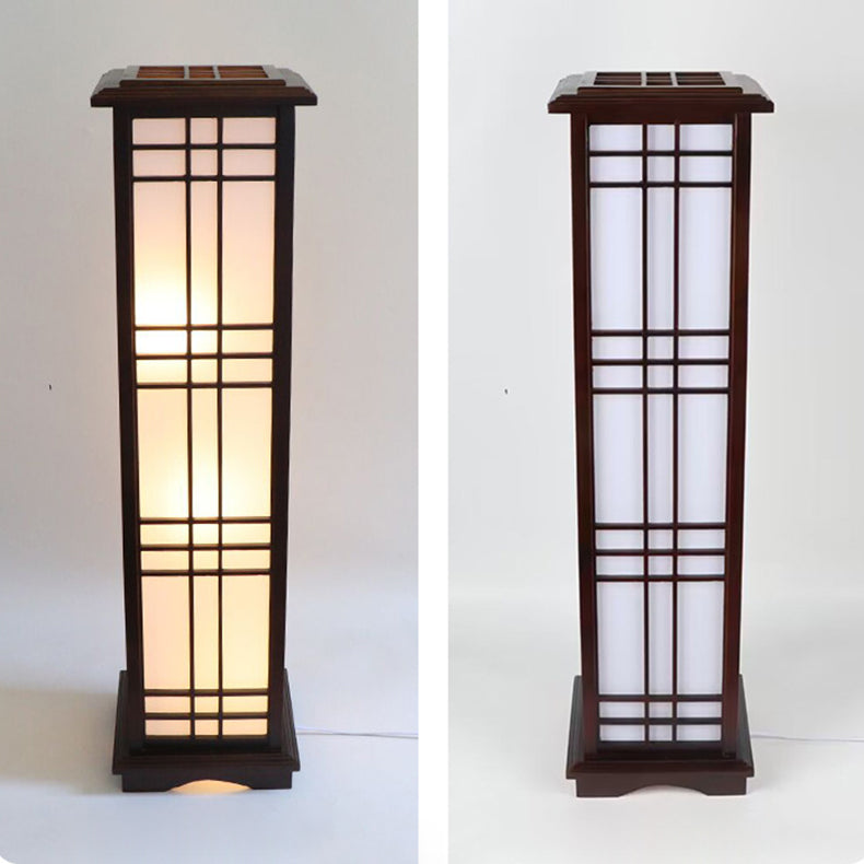 HanLume | Wooden Floor Lamp with Classic Parchment Shade