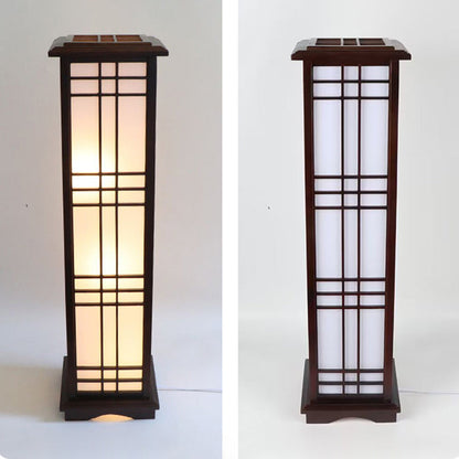 HanLume | Wooden Floor Lamp with Classic Parchment Shade