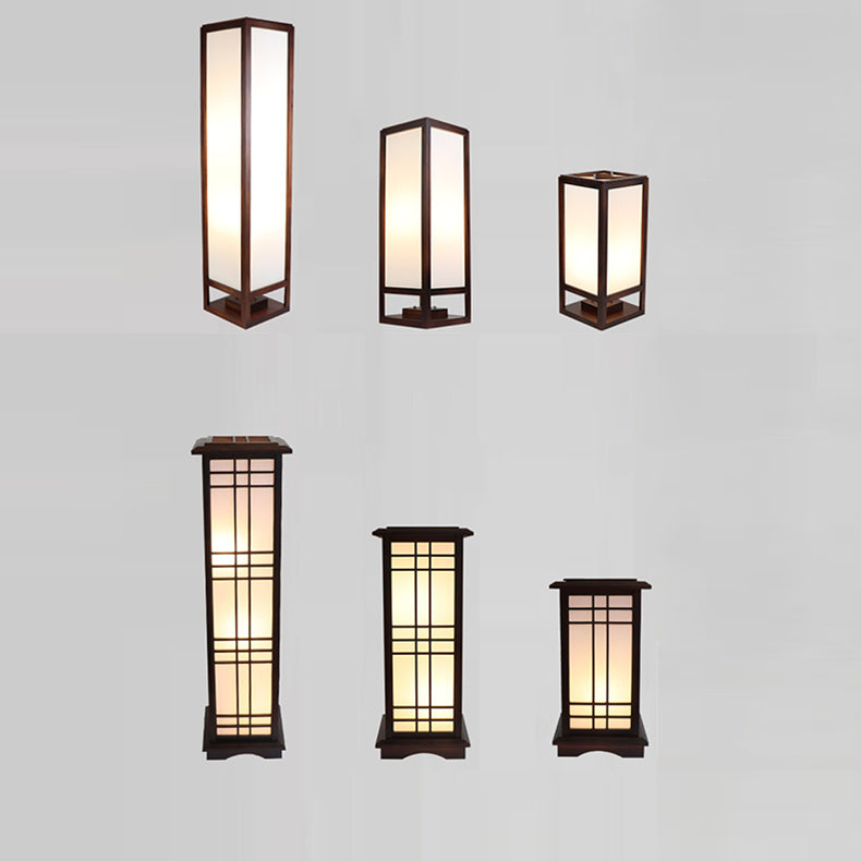 HanLume | Wooden Floor Lamp with Classic Parchment Shade