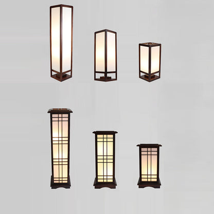 HanLume | Wooden Floor Lamp with Classic Parchment Shade