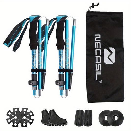 TrekFlex | Telescopic Hiking Poles 2-Piece Set – Foldable & Stable