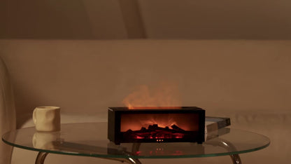 GlowHaven | USB Fireplace Humidifier – 7-Color Flame & Mist