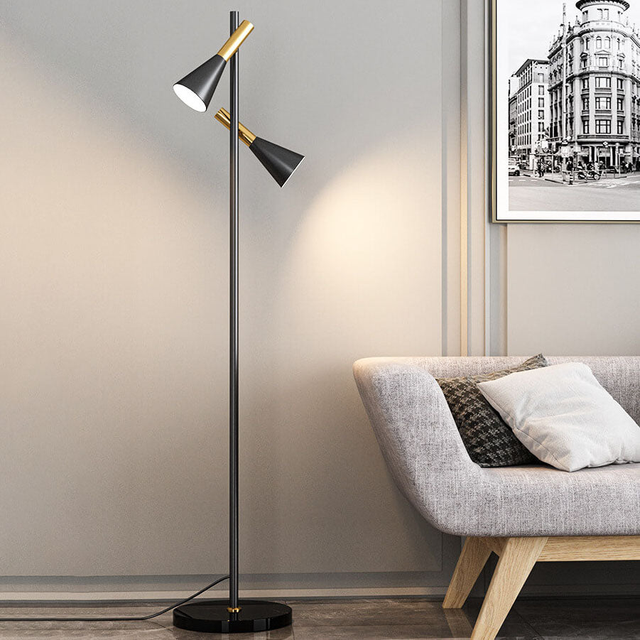 DuoHorn | Nordic Minimalist Horn Shade Rotatable 2-Lamp Floor Lamp