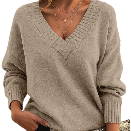 Amélie | Women's Cashmere Sweater – Elegant V-Neck Design-1