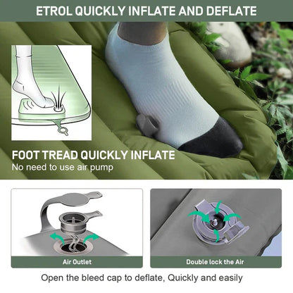 TrekRest | Portable Air Mattress with Foot Pump & Outdoor Comfort