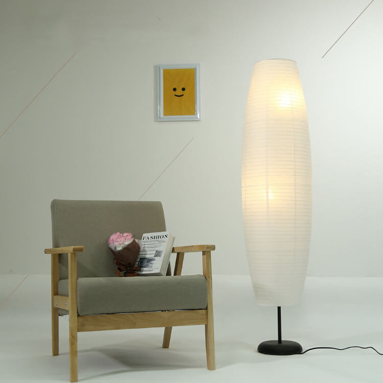 LumiTwins | Modern 137cm Floor Lamp with 2 Paper Lampshades