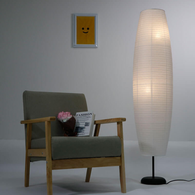 LumiTwins | Modern 137cm Floor Lamp with 2 Paper Lampshades
