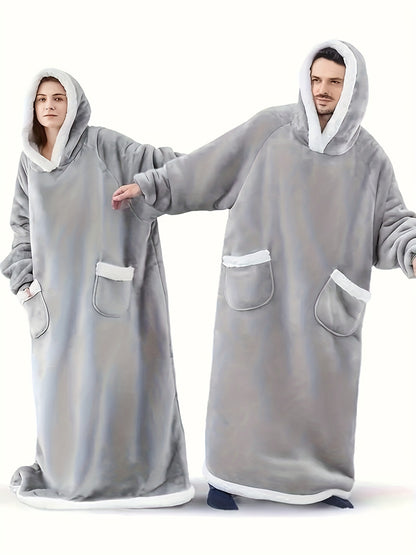 LoungeMate | Men’s Hooded Robe – Warm Flannel & Cosy Plaid