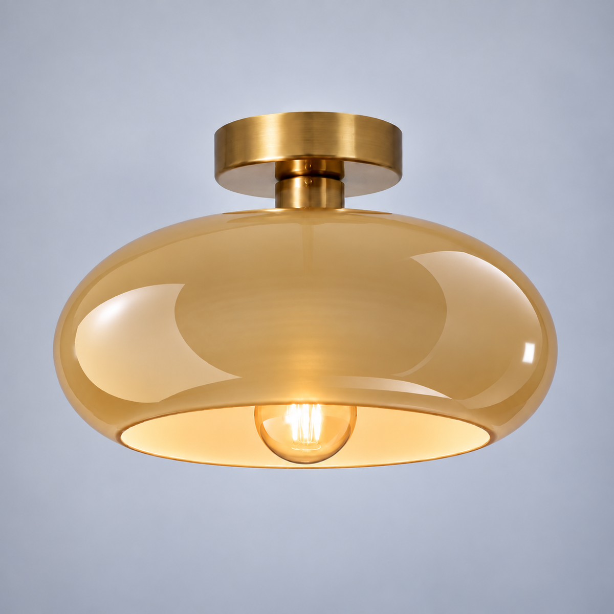 Tundris - Vintage Bowl Semi-Flush Ceiling Light