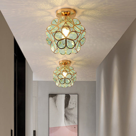 FleurLuxe | Floral Design Glass Ceiling Light for Hallway