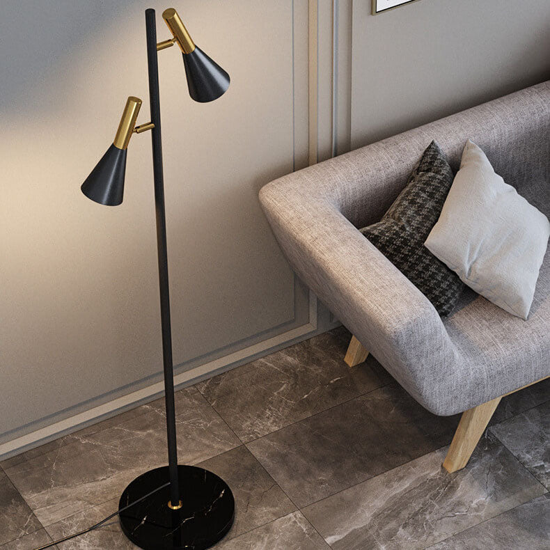 DuoHorn | Nordic Minimalist Horn Shade Rotatable 2-Lamp Floor Lamp
