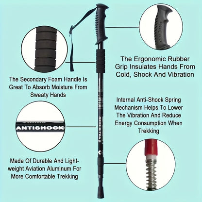 PeakStride | Ergonomic Telescopic Hiking Poles – 2 Pieces in Various Colours