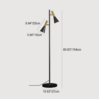 DuoHorn | Nordic Minimalist Horn Shade Rotatable 2-Lamp Floor Lamp