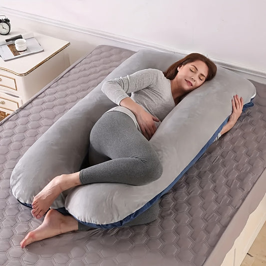 MumLuxe | Luxurious Crystal Velvet U-Shaped Pillow for Pregnancy Support