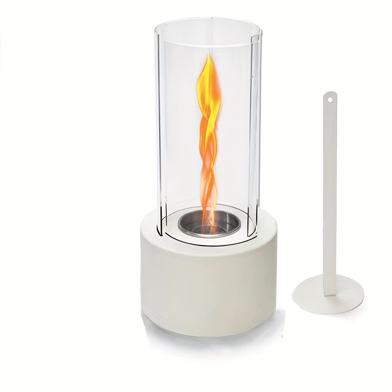 TwistFlame | Tabletop Fireplace – Elegant Swirling Glass Design