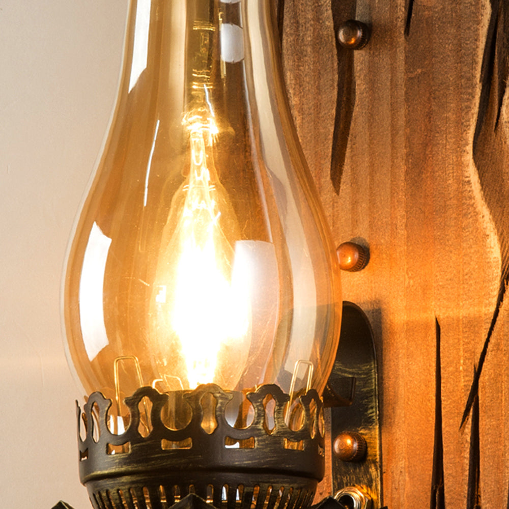VintageHearth | Classic Wooden Wall Light
