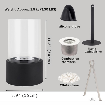 GlowEdge | Portable Glass Fireplace for Modern Indoor & Outdoor Ambience
