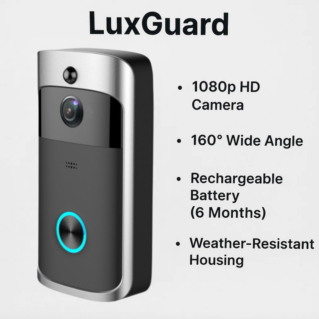 LuxGuard | Wireless Video Doorbell with Battery for Ultimate Security