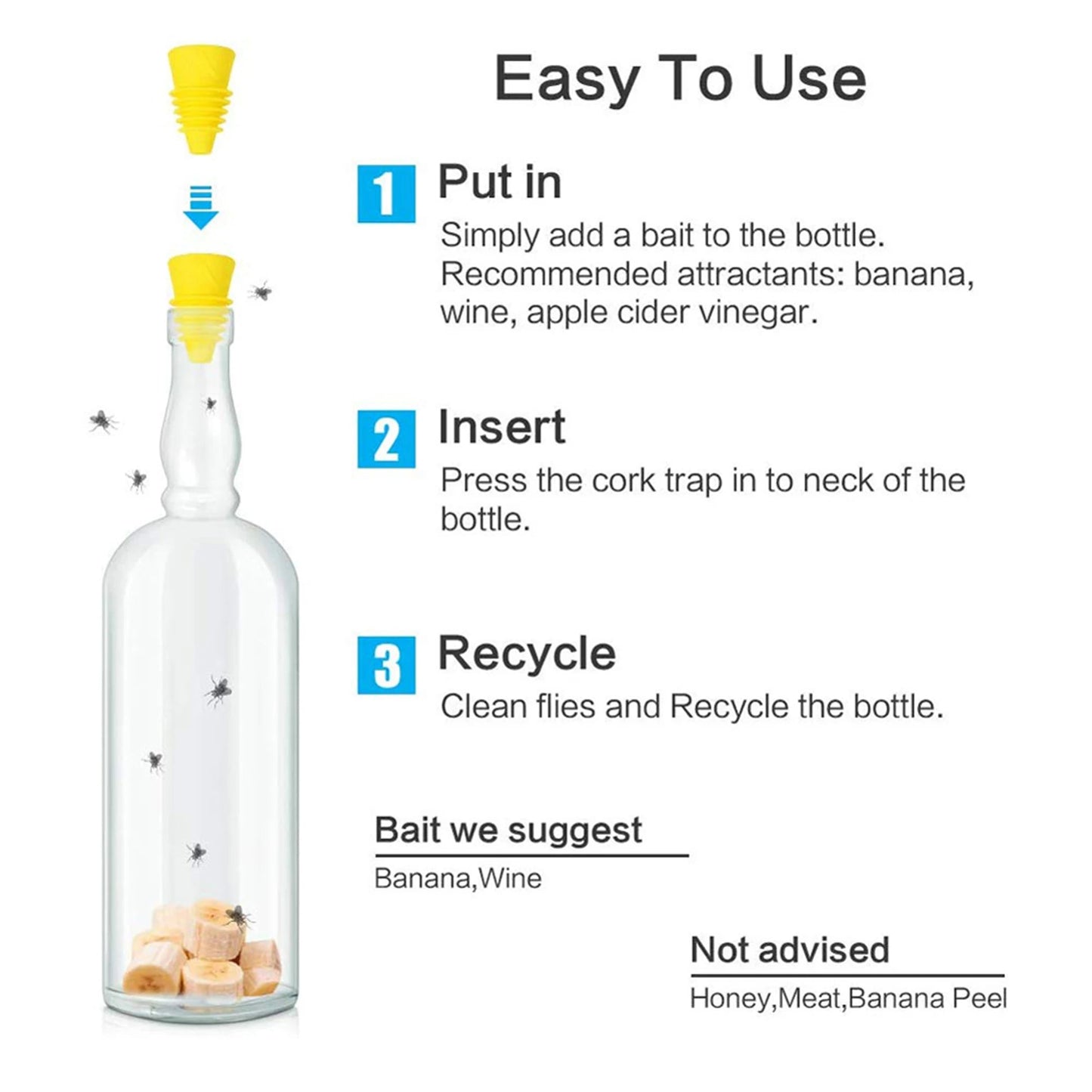TrapTidy | Reusable Silicone Fruit Fly Trap Funnel