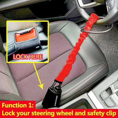 GuardDrive | Universal Steering Wheel Lock with Seatbelt Protection