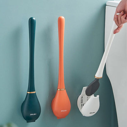 PureBrush | Elegant Toilet Brush with Antibacterial Silicone Head
