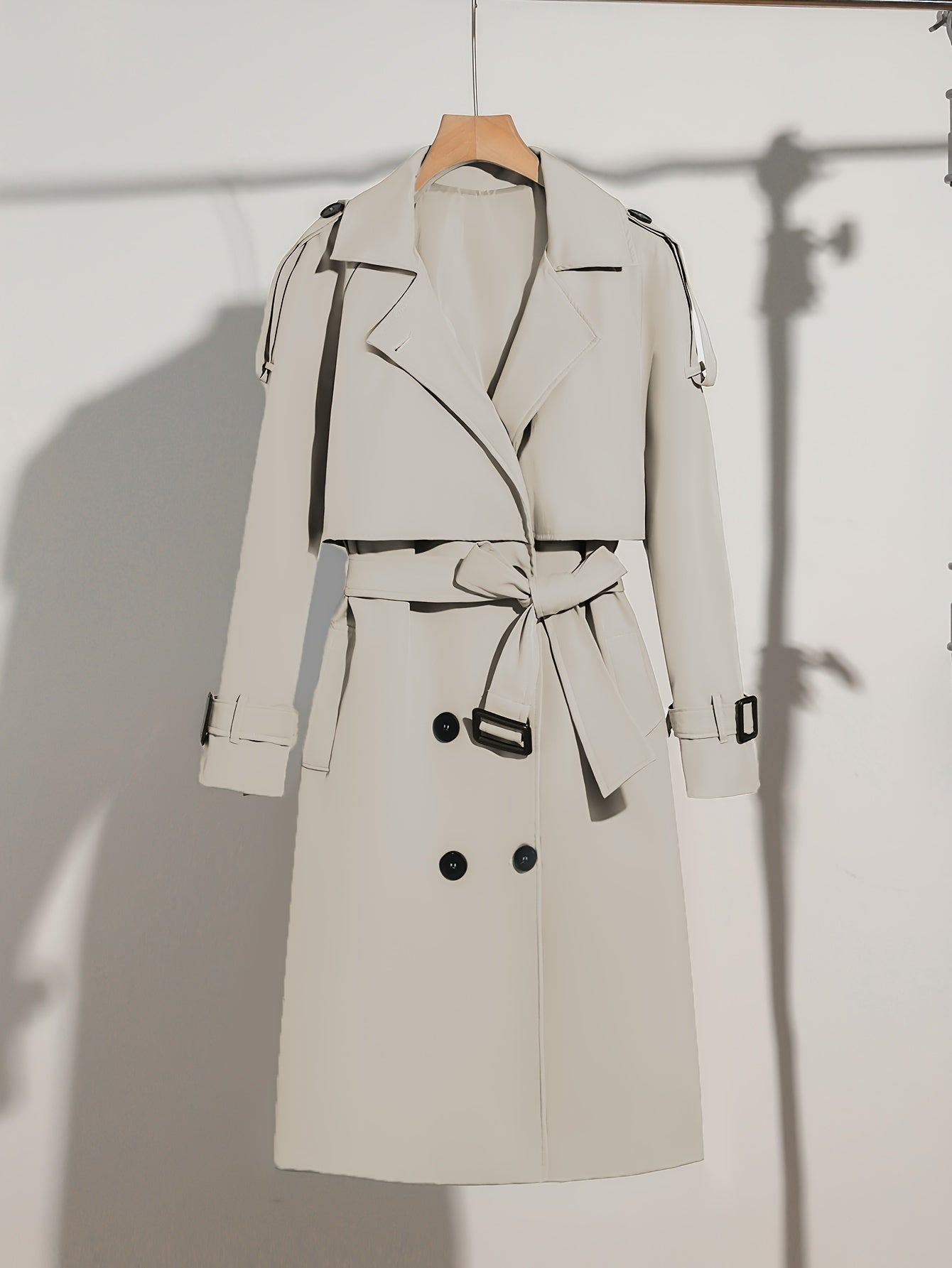 Elegant Plus Size Trench Coat for Women with Belted Design & Flattering Fit-1