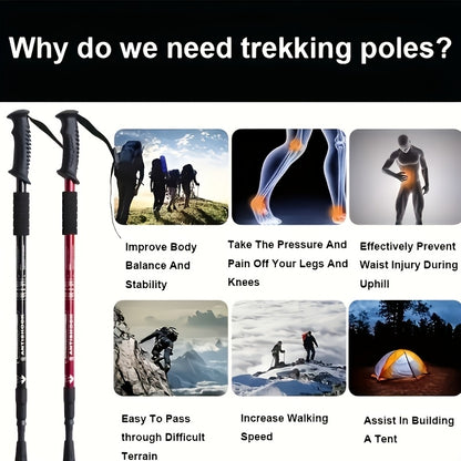 PeakStride | Ergonomic Telescopic Hiking Poles – 2 Pieces in Various Colours
