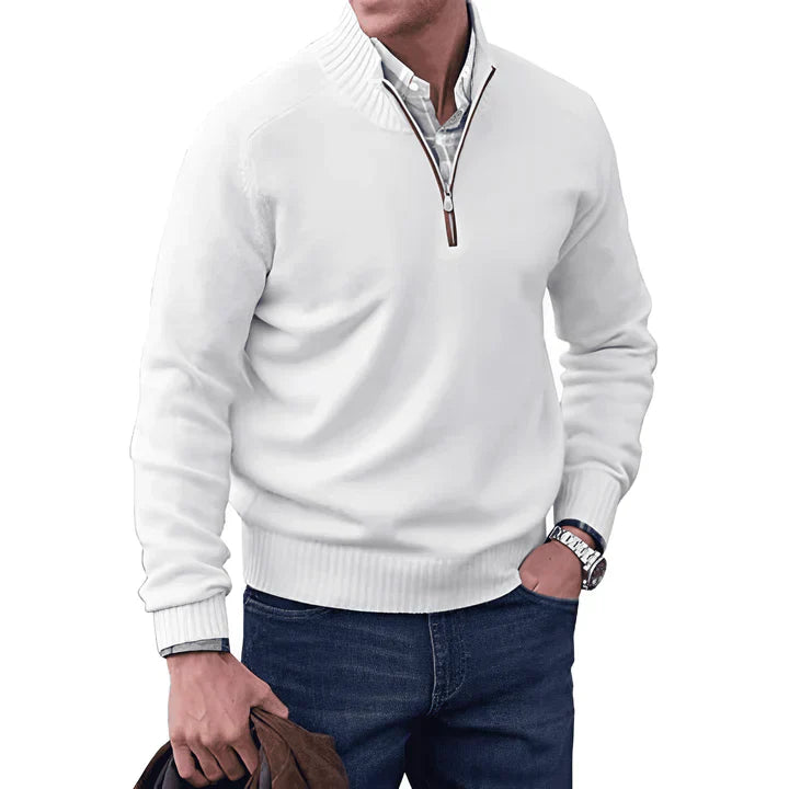 Variant image for Men's Cashmere Jumper - Luxurious Quarter Zip Knitwear for Winter Style-43