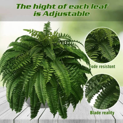 FernLuxe | UV-Resistant Artificial Boston Fern with 18 Fronds