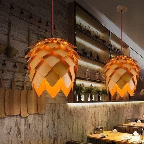 PineGlow | Handcrafted Wooden Pine Cone Pendant Light