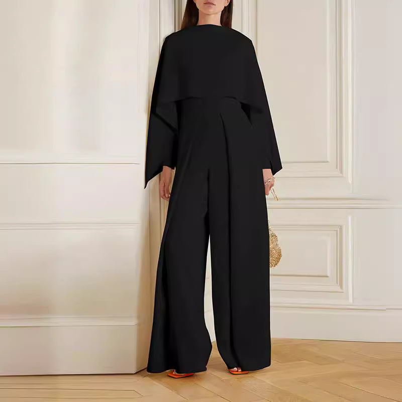Elegant Women's Wide-Leg Jumpsuit Set - Chic Design for All Seasons-3