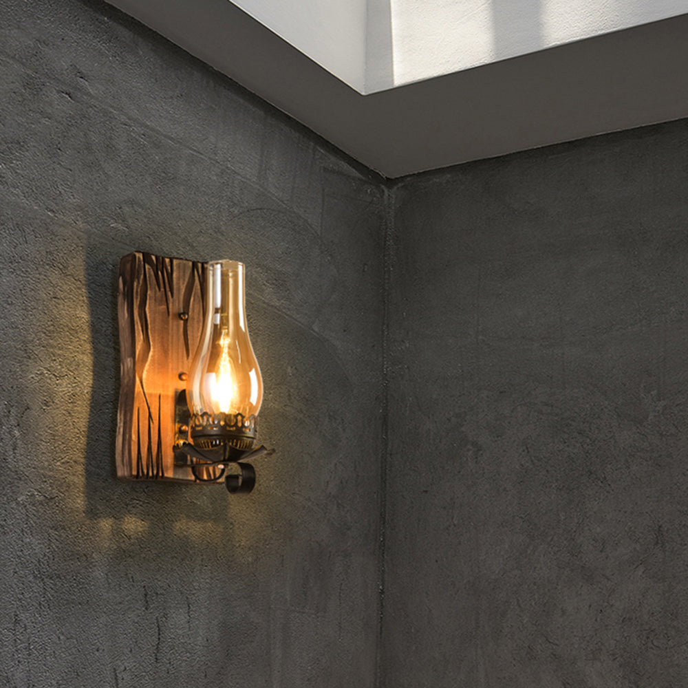 VintageHearth | Classic Wooden Wall Light