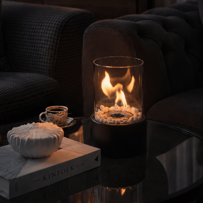 GlowEdge | Portable Glass Fireplace for Modern Indoor & Outdoor Ambience