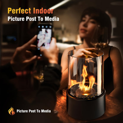 GlowRound | Round Tabletop Fireplace – Portable Ethanol Firelight