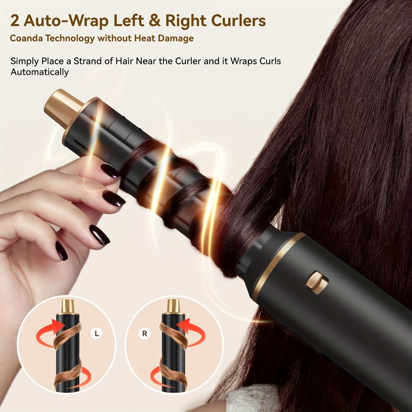 GlamFlow | 5-in-1 Hair Styler – Ionic Curling, Straightening & Volume Tool