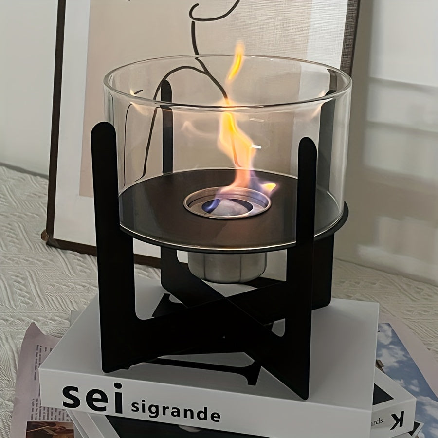 FireCross | Tabletop Fireplace – Vintage Cross Base Ambience