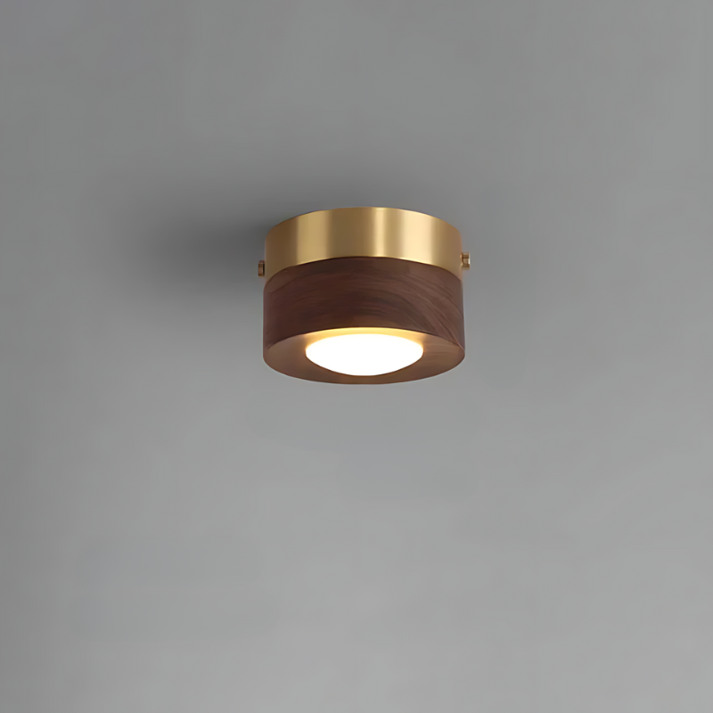 WoodAura | Walnut Ceiling Lamp with LED Spotlight