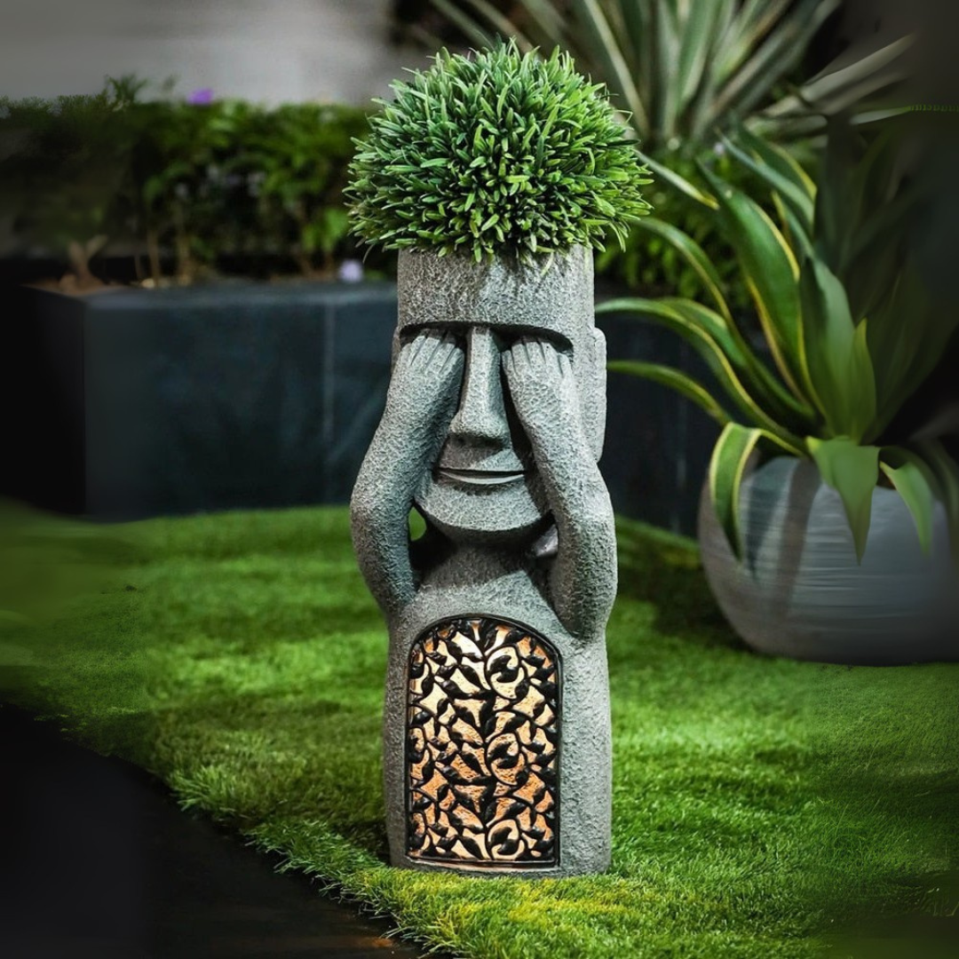 MoaiLight | Solar-Powered Moai Garden Lamps