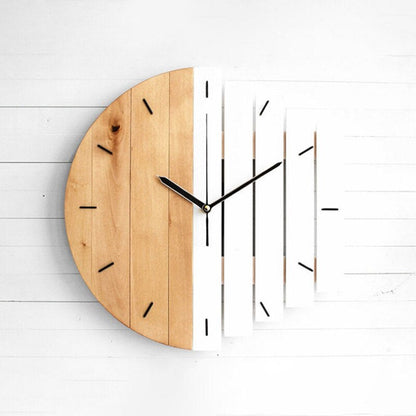 DualTone | Modern Wood Lines Clock