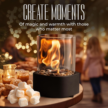 GlowEdge | Portable Glass Fireplace for Modern Indoor & Outdoor Ambience