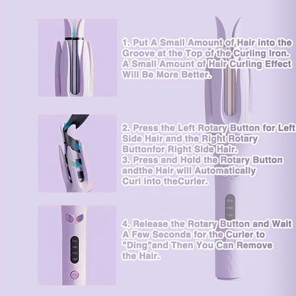 WaveCharm | Professional Auto Curler – Even Curls with Smart Timer & Anti-Scald